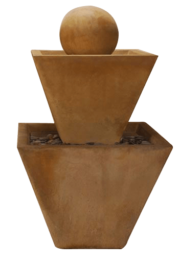 Two Tier Outdoor Cast Stone Garden Fountain With Ball Fountain Tuscan